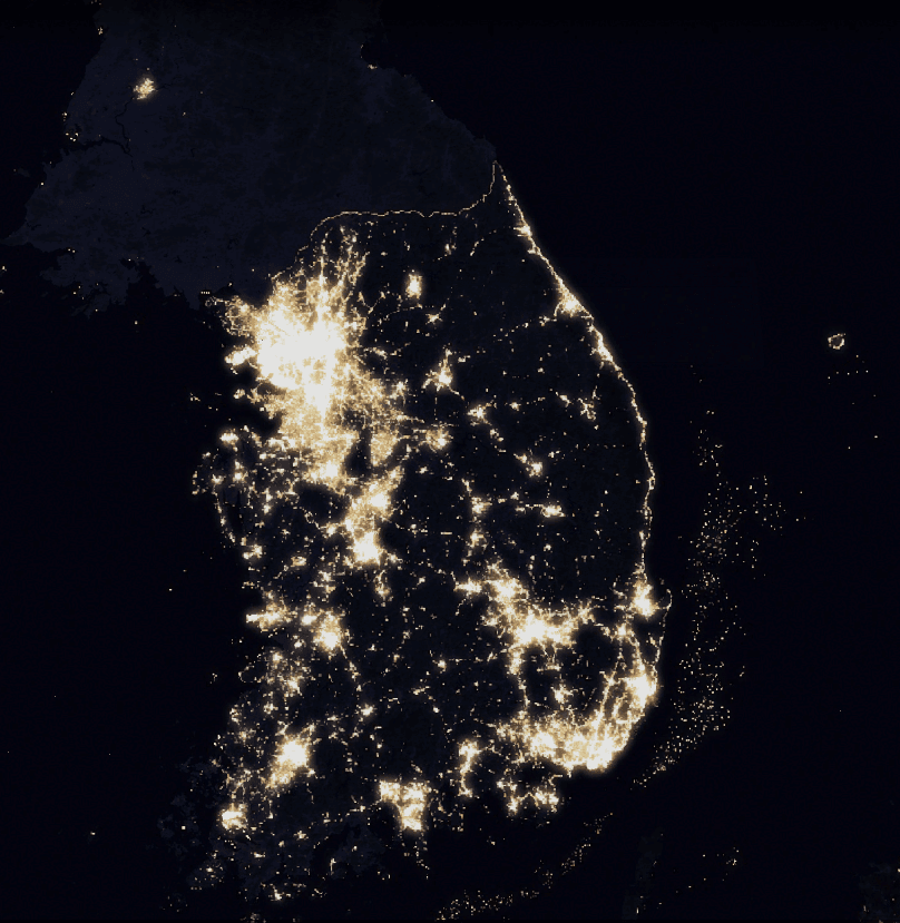 북한 위성 사진