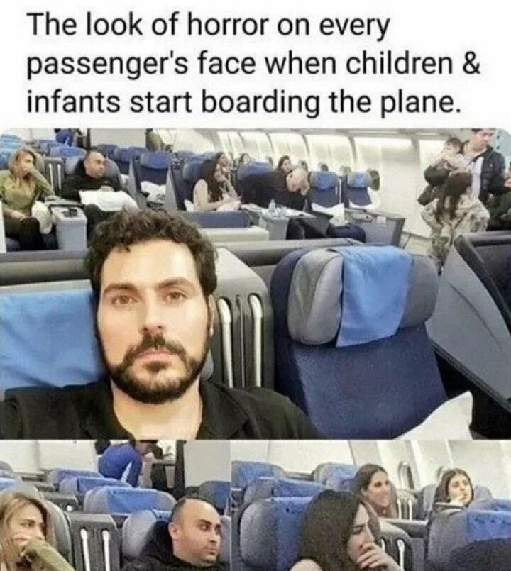 썸네일-비행기에 아기가 타자 승객들 표정-이미지