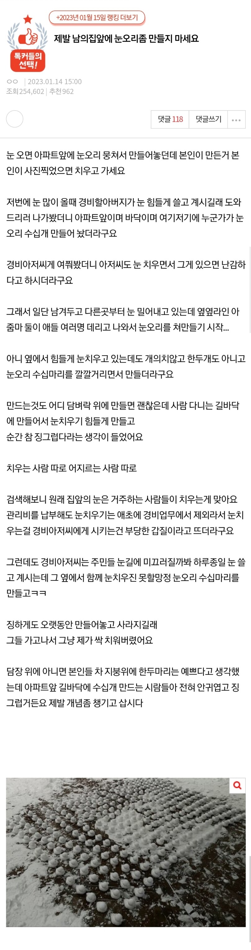 썸네일-제발 남의집 앞에 눈오리 좀-이미지