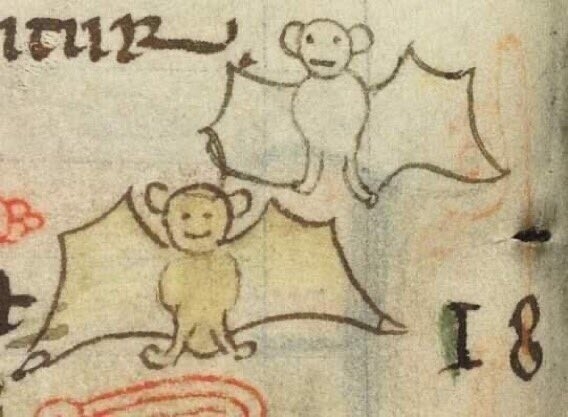 썸네일-13세기 기도서에 그려진 박쥐들의 모습-이미지