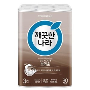 깨끗한나라 순수 시그니처 브라운 30m (30롤) [2팩] 이미지 79549767