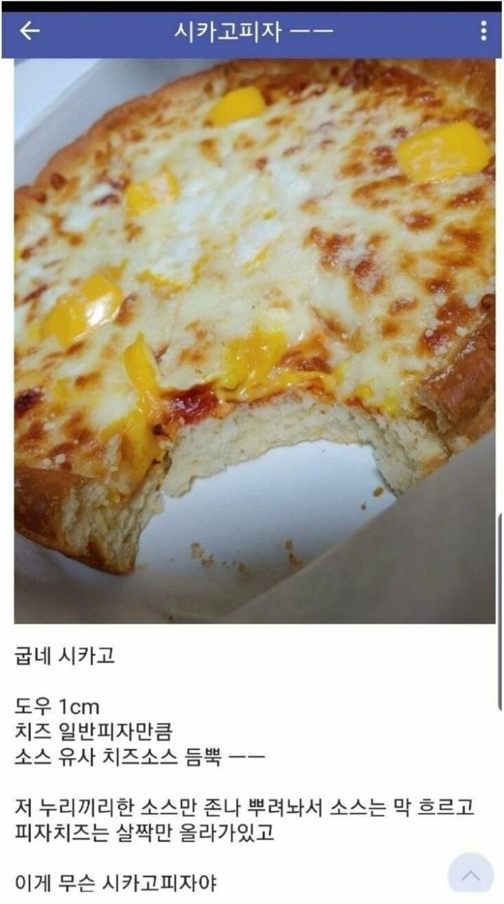 굽네 시카고피자 대참사 - 에누리 쇼핑지식 자유게시판