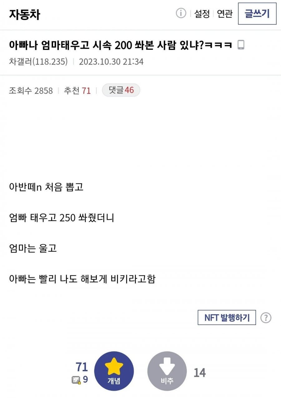 효도와 불효를 동시에 하는 차갤러