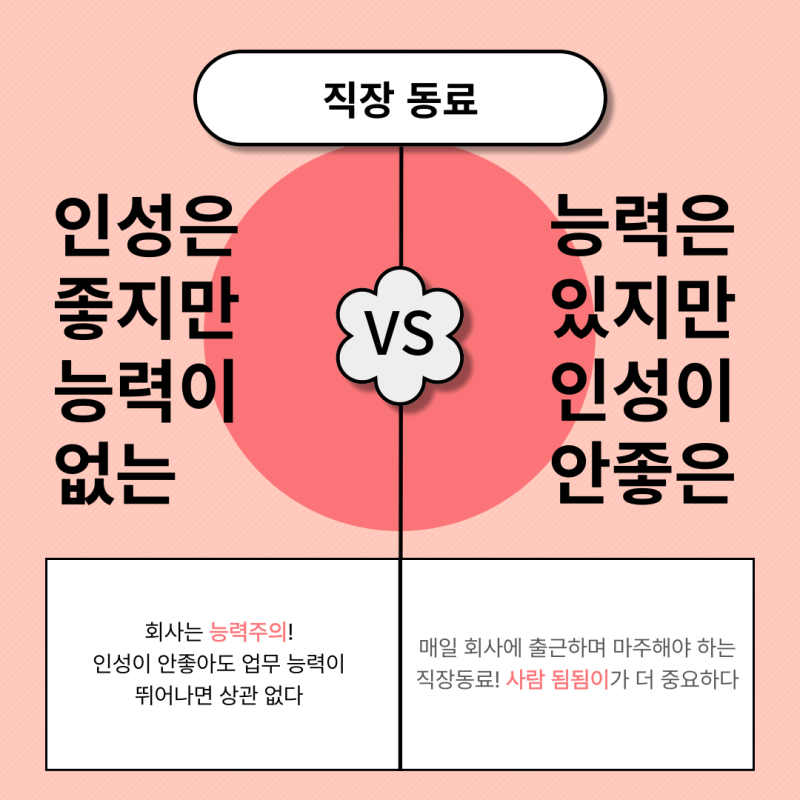 직장동료로 더 좋은 사람은?