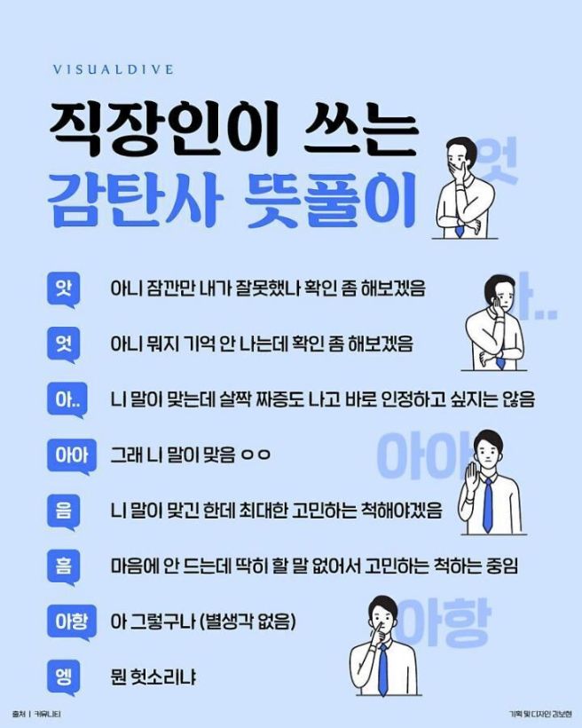 직장인들의 감탄사