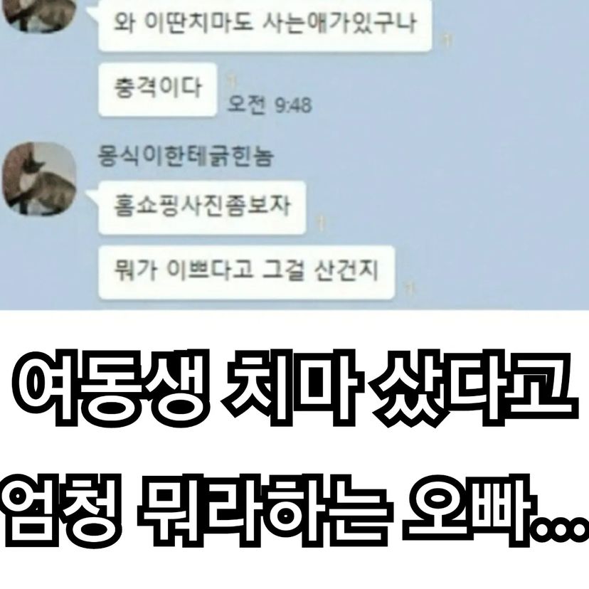 nokbeon.net-여동생이 치마 샀다고 뭐라하는 오빠-1번 이미지