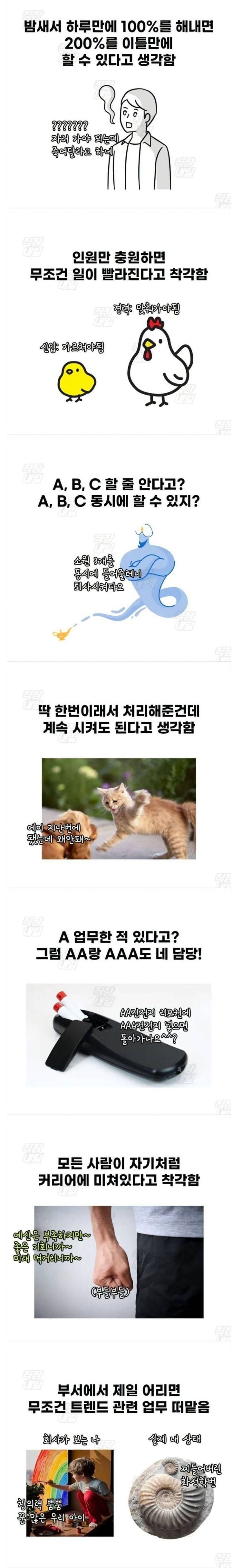 직장 상사가 흔히 하는 착각 | 인스티즈