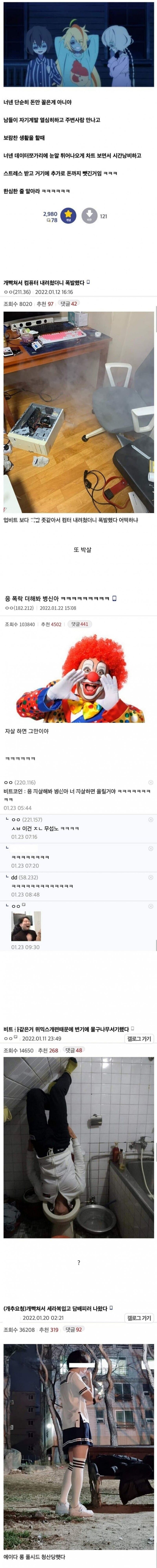 비트코인 갤러리 대참사 모음 - 에누리 쇼핑지식 자유게시판