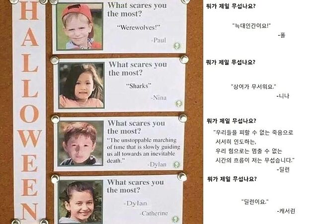 뭐가 제일 무섭나요 | 인스티즈