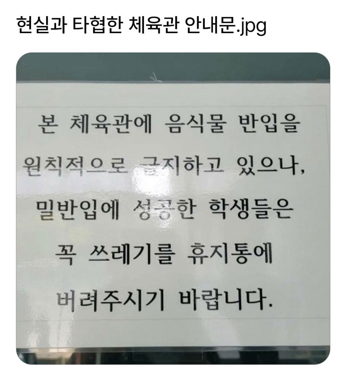현실과 타협한 체육관 안내문 | 인스티즈