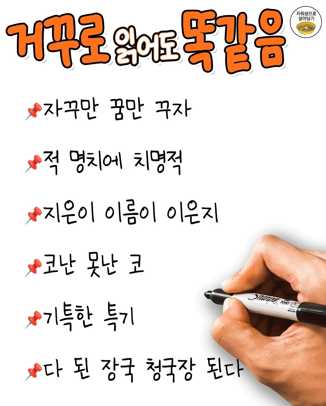 거꾸로 읽어도 똑같은 문장 | 인스티즈