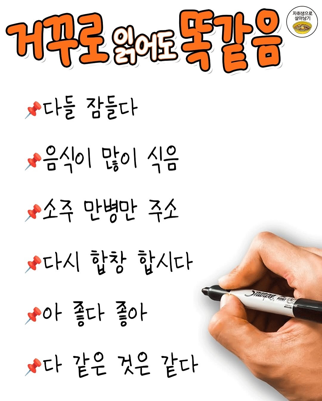 거꾸로 읽어도 똑같은 문장 | 인스티즈