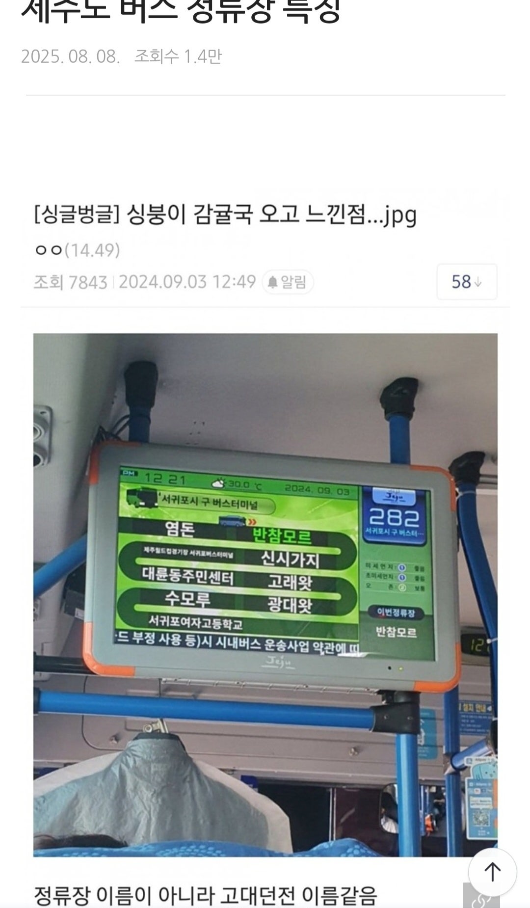 제주도 버스 정류장 특징 | 인스티즈