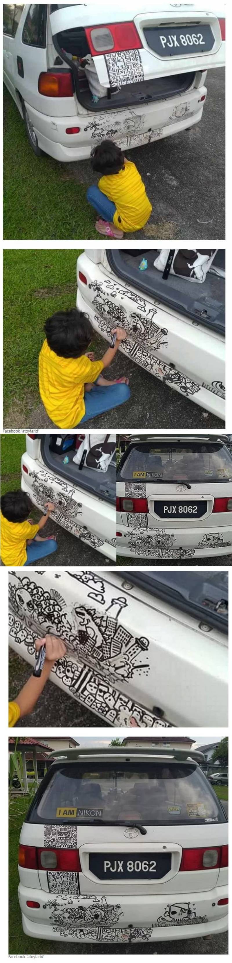 차에 낙서한 딸을 혼내지 못한 이유 | 인스티즈