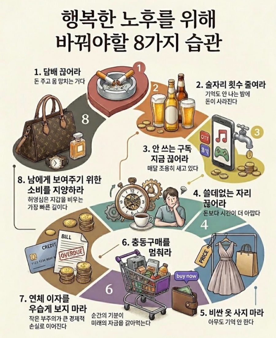 행복한 노후를 위해 바꿔야 할 8가지 습관 | 인스티즈