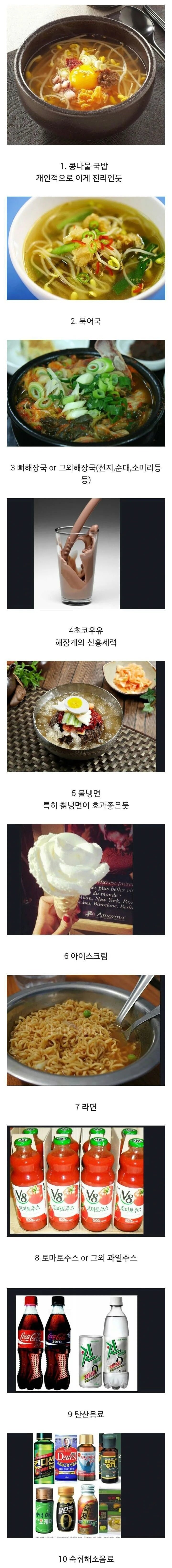 과음한 다음날 해장을 위해 하나를 선택해야 한다면? | 인스티즈