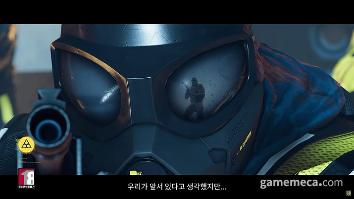 트레일러에서 나포된 적 있던 슬레지와 동일한 외형과 특성을 가진 프로테우스도 확인되었다 (사진출처: 레인보우 식스 공식 유튜브 영상 갈무리)