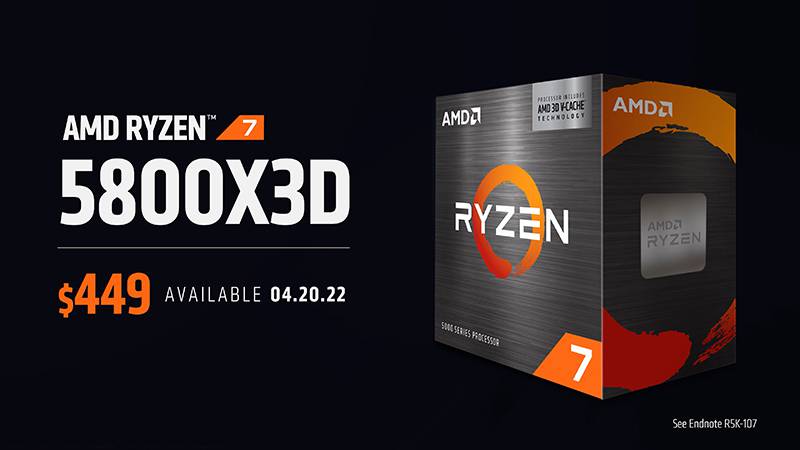 AMD 라이젠 7 5800X3D는 오는 4월 20일 전 세계 출시된다. 제공=AMD