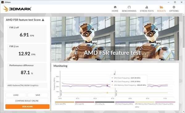 3DMARK FSR 테스트 결과