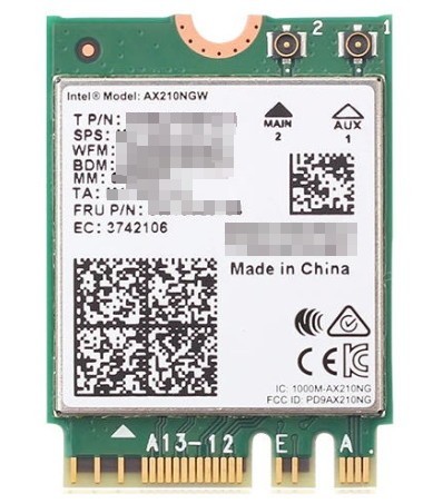 M.2 Key-E 규격의 인텔 AX210
